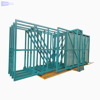 Manual Glass Storage Rack Shelf Roller Car