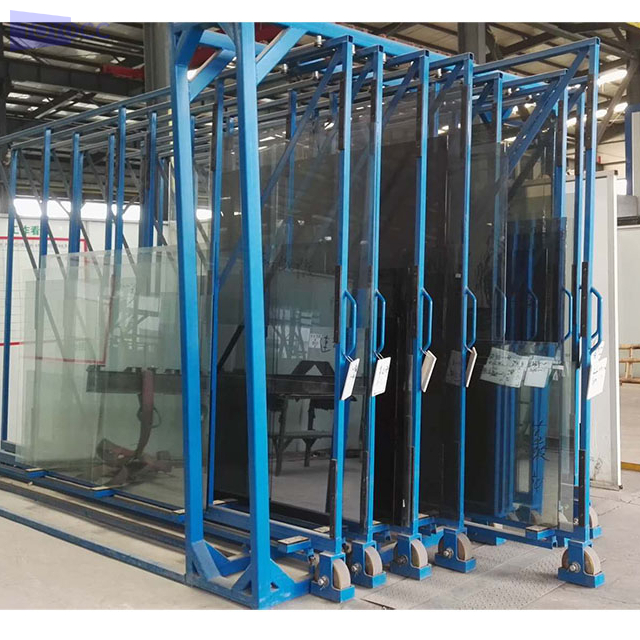 Manual Glass Storage Rack Shelf Roller Car